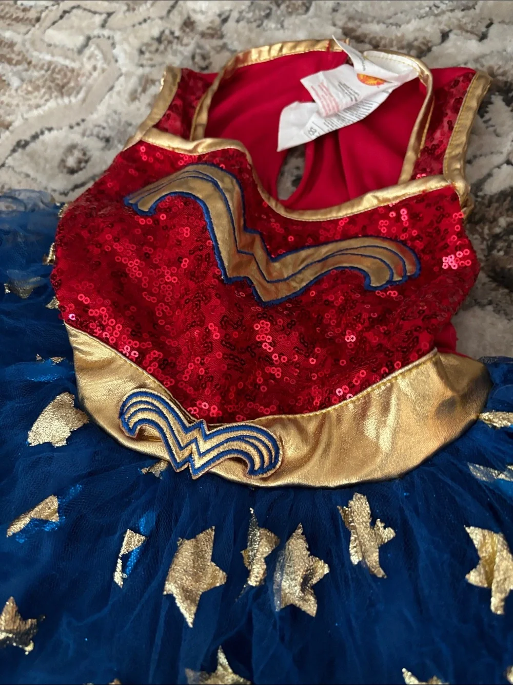 Rubie's Red, Blue & Gold Superhero Tulle Dress